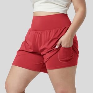 Halara 2-in-1 shorts size 3X long salsa red